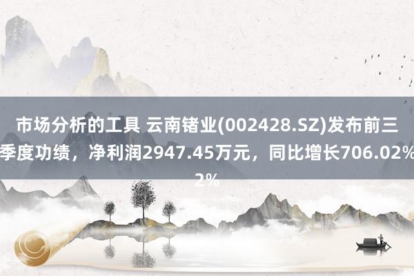 市场分析的工具 云南锗业(002428.SZ)发布前三季度功绩，净利润2947.45万元，同比增长706.02%