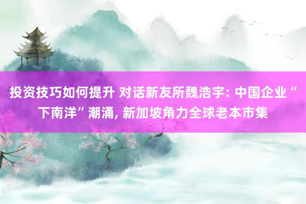 投资技巧如何提升 对话新友所魏浩宇: 中国企业“下南洋”潮涌, 新加坡角力全球老本市集