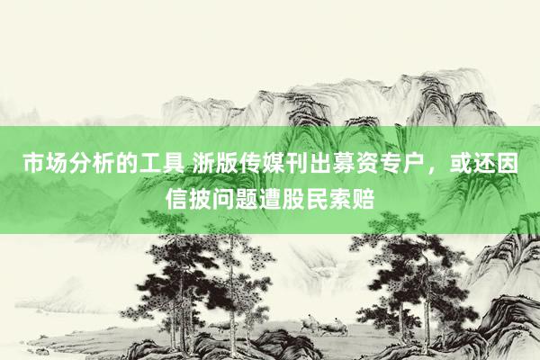 市场分析的工具 浙版传媒刊出募资专户，或还因信披问题遭股民索赔