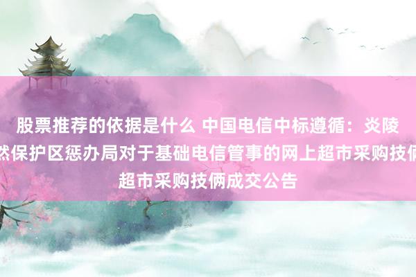 股票推荐的依据是什么 中国电信中标遵循：炎陵桃源洞当然保护区惩办局对于基础电信管事的网上超市采购技俩成交公告