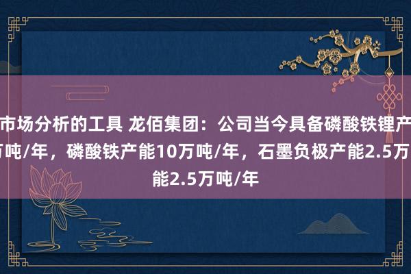 市场分析的工具 龙佰集团：公司当今具备磷酸铁锂产能5万吨/年，磷酸铁产能10万吨/年，石墨负极产能2.5万吨/年