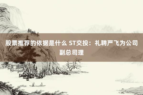 股票推荐的依据是什么 ST交投：礼聘严飞为公司副总司理