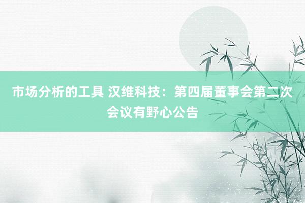 市场分析的工具 汉维科技：第四届董事会第二次会议有野心公告