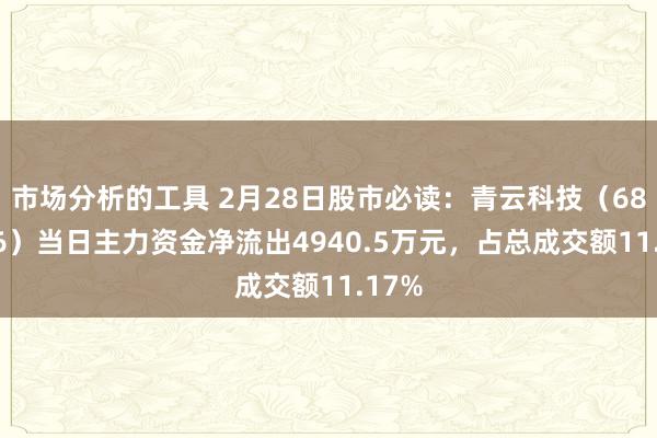 市场分析的工具 2月28日股市必读：青云科技（688316）当日主力资金净流出4940.5万元，占总成交额11.17%