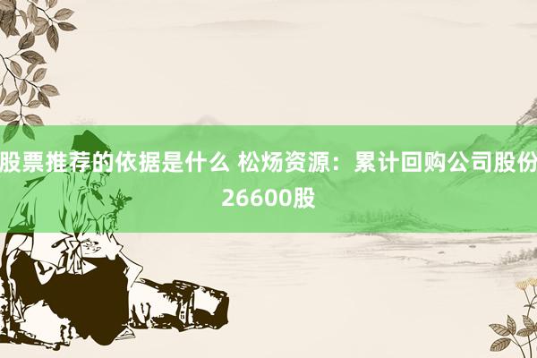 股票推荐的依据是什么 松炀资源：累计回购公司股份26600股