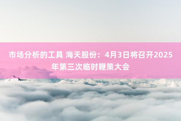 市场分析的工具 海天股份：4月3日将召开2025年第三次临时